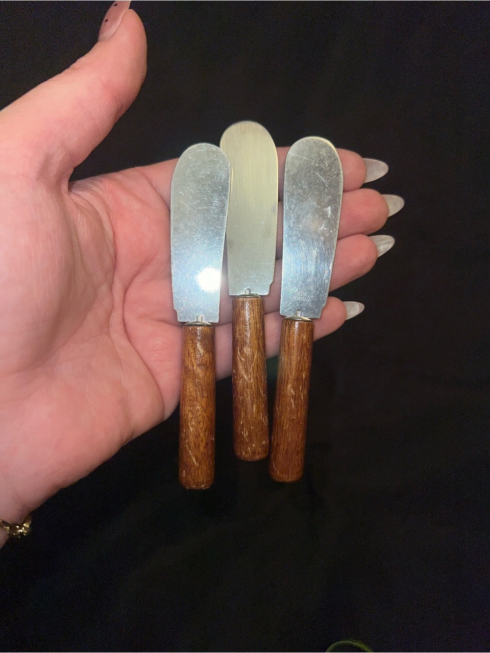 Vintage Wooden Handle Cheese Knife Bundle